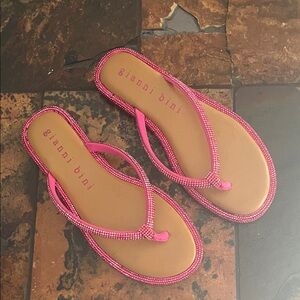 Gianni Bini Vibrant Pink Beaded Sandals